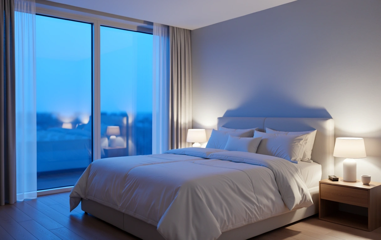 Ruhige Schlafumgebung bei Dämmerung